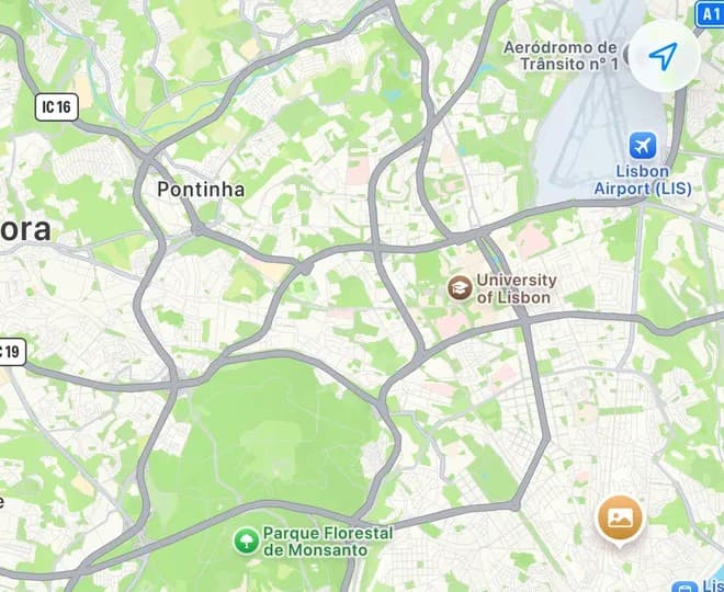 Saved Lisbon places on a map
